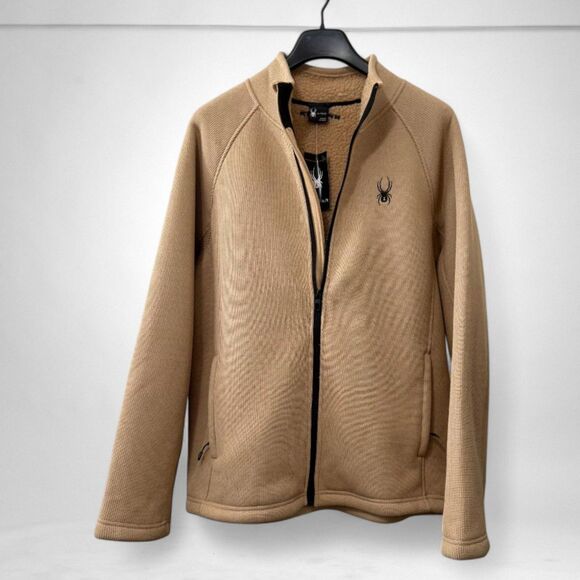 SPYDER Fleece Lined Tan Jacket Full Zip Men’s, NWT! XL - Picture 1 of 8